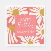 White Daisy Blooms –  Floral  Garden Birthday  Serviette (Vorderseite)