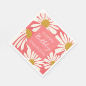 White Daisy Blooms –  Floral  Garden Birthday  Serviette (Ecke)