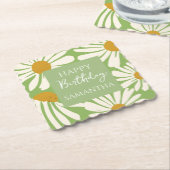 White Daisy Blooms – Floral Garden Birthday Untersetzer (angewinkelt)