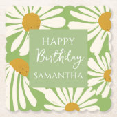 White Daisy Blooms – Floral Garden Birthday Untersetzer (Vorderseite)
