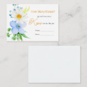 White Daisy Blue Floral Guess Wie viele Kisses Gam Begleitkarte (Vorne/Hinten)