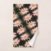 White Daisy Blume Abstraktes Muster Badhandtuch Set (Handtuch)