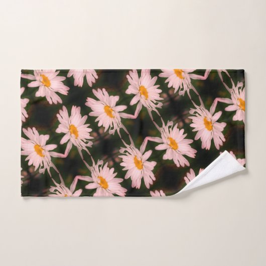 White Daisy Blume Abstraktes Muster Badhandtuch Set (Handtuch)