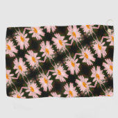 White Daisy Blume Abstraktes Muster Golfhandtuch (Horizontal)