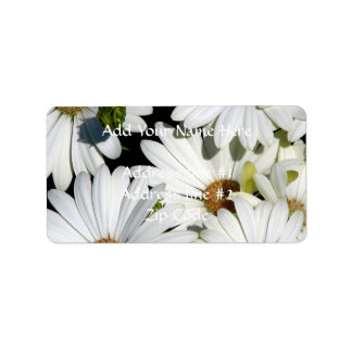White Daisy Blume Adressaufkleber