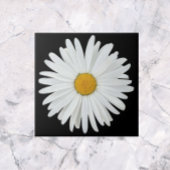White Daisy Blume auf Black Floral Fliese