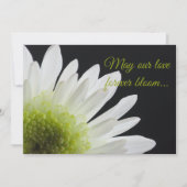 White Daisy Blume auf Black Wedding Einladung (Vorderseite)