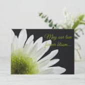 White Daisy Blume auf Black Wedding Einladung (Stehend Vorderseite)
