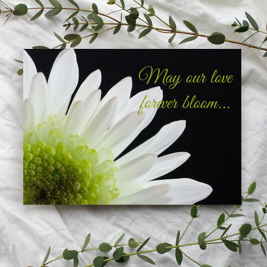 White Daisy Blume auf Black Wedding Einladung