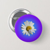 White Daisy Blume Bloral Lila Blue Gradient Button (Vorne & Hinten)