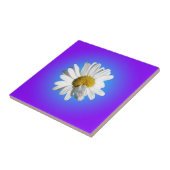 White Daisy Blume Bloral Lila Blue Gradient Fliese (Seite)