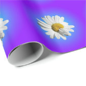 White Daisy Blume Bloral Lila Blue Gradient Geschenkpapier (Rolleneckpunkt)