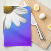 White Daisy Blume Bloral Lila Blue Gradient Geschirrtuch (Viertel Falte)