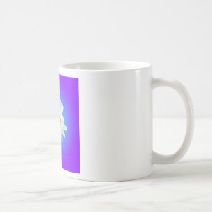 White Daisy Blume Bloral Lila Blue Gradient Kaffeetasse