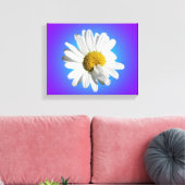 White Daisy Blume Bloral Lila Blue Gradient Leinwanddruck (Insitu (Wohnzimmer))