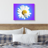 White Daisy Blume Bloral Lila Blue Gradient Leinwanddruck (Insitu (Schlafzimmer))