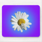 White Daisy Blume Bloral Lila Blue Gradient Mousepad (Vorne)