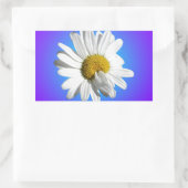 White Daisy Blume Bloral Lila Blue Gradient Rechteckiger Aufkleber (Tasche)