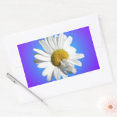 White Daisy Blume Bloral Lila Blue Gradient Rechteckiger Aufkleber (Umschlag)