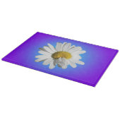 White Daisy Blume Bloral Lila Blue Gradient Schneidebrett (Ecke)
