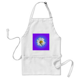 White Daisy Blume Bloral Lila Blue Gradient Schürze