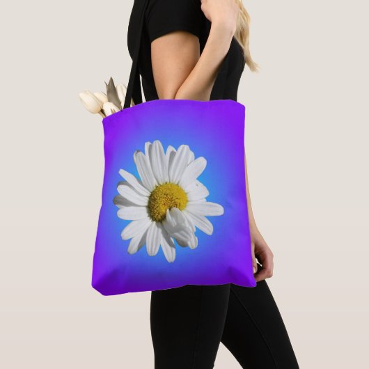 White Daisy Blume Bloral Lila Blue Gradient Tasche (Von Nahem)