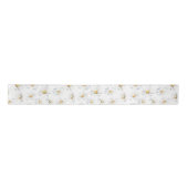 White Daisy Blume Boho bearbeitbarer Farbhintergru Satinband (Vorderseite)