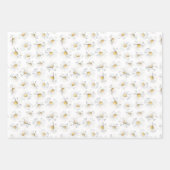 White Daisy Blume Boho Elegante Wildblumen Geschen Geschenkpapier Set (Vorderseite 3)
