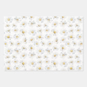 White Daisy Blume Boho Elegante Wildblumen Geschen Geschenkpapier Set (Vorderseite 2)