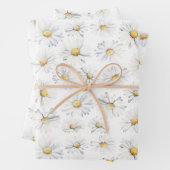 White Daisy Blume Boho Elegante Wildblumen Geschen Geschenkpapier Set (Beispiel)