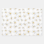 White Daisy Blume Boho Elegante Wildblumen Geschen Geschenkpapier Set (Vorderseite)