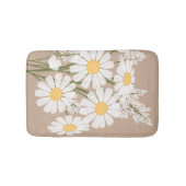 White Daisy Blume Bouquet auf Beige Badematte (Vorderseite)