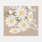White Daisy Blume Bouquet auf Beige Fleecedecke (Vorderseite (Horizontal))
