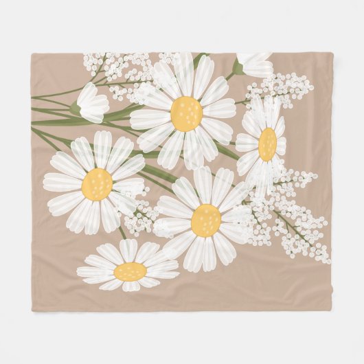 White Daisy Blume Bouquet auf Beige Fleecedecke