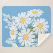 White Daisy Blume Bouquet auf Blue Sherpadecke (Vorderseite (Horizontal))