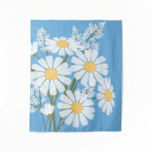 White Daisy Blume Bouquet auf Blue