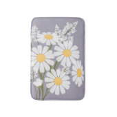 White Daisy Blume Bouquet auf Lavender Badematte (Vorderseite Vertikal)