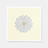 White Daisy Blume Cream Paper Napkins Serviette (Vorderseite)