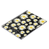 White Daisy Blume Design Black Personalisiert Notizblock (Linke Seite)