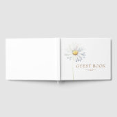 White Daisy Blume Elegante Botanische Hochzeit Gästebuch (Voll)