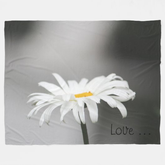 White Daisy Blume Fleecedecke (Vorderseite (Horizontal))