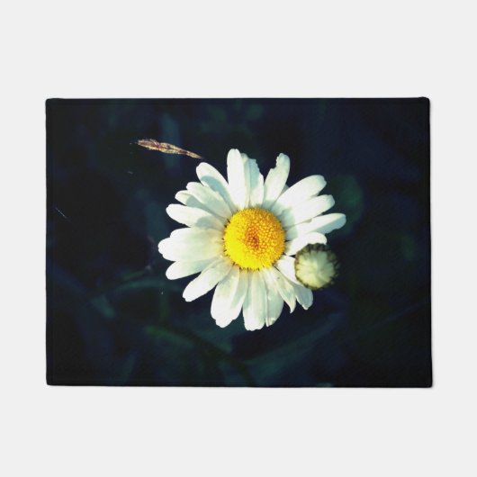 White Daisy Blume Foto Door Mat Fußmatte (Vorderseite)