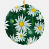 White Daisy Blume Gouache Pattern Keramik Ornament (Hinten)