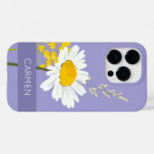 White Daisy Blume Individuelle Name Case-Mate iPhone Hülle (Rückseite (Horizontal))