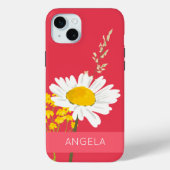 White Daisy Blume Individuelle Name Case-Mate iPhone Hülle (Rückseite)