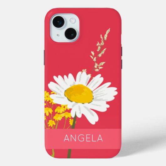 White Daisy Blume Individuelle Name Case-Mate iPhone Hülle (Rückseite)
