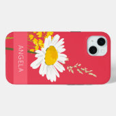 White Daisy Blume Individuelle Name Case-Mate iPhone Hülle (Rückseite (Horizontal))