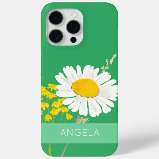 White Daisy Blume Individuelle Name Case-Mate iPhone Hülle (Rückseite)