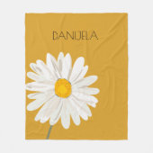White Daisy Blume Individuelle Name Fleecedecke (Vorderseite)