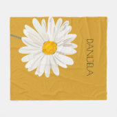 White Daisy Blume Individuelle Name Fleecedecke (Vorderseite (Horizontal))